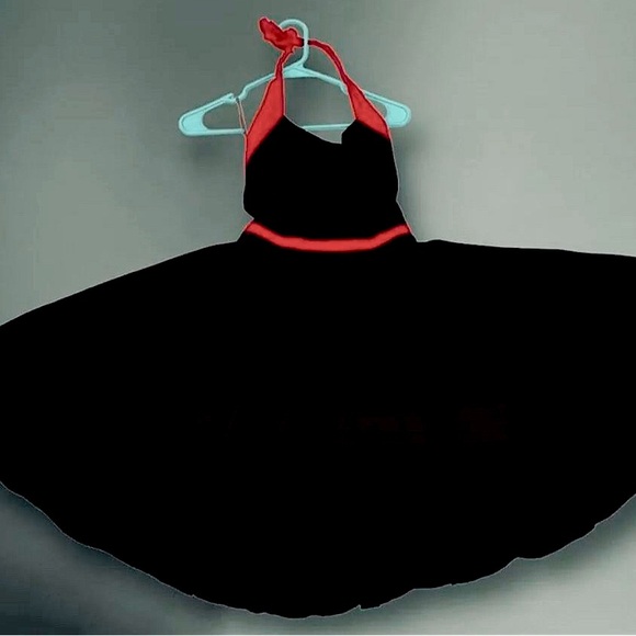 OHITSMISSARIES Rock Steady- Pin Up/Rockabilly, Black & Red Halter Dress Women MP - Picture 6 of 8